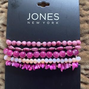 Jones NY natural gemstone stretch bracelet set.
